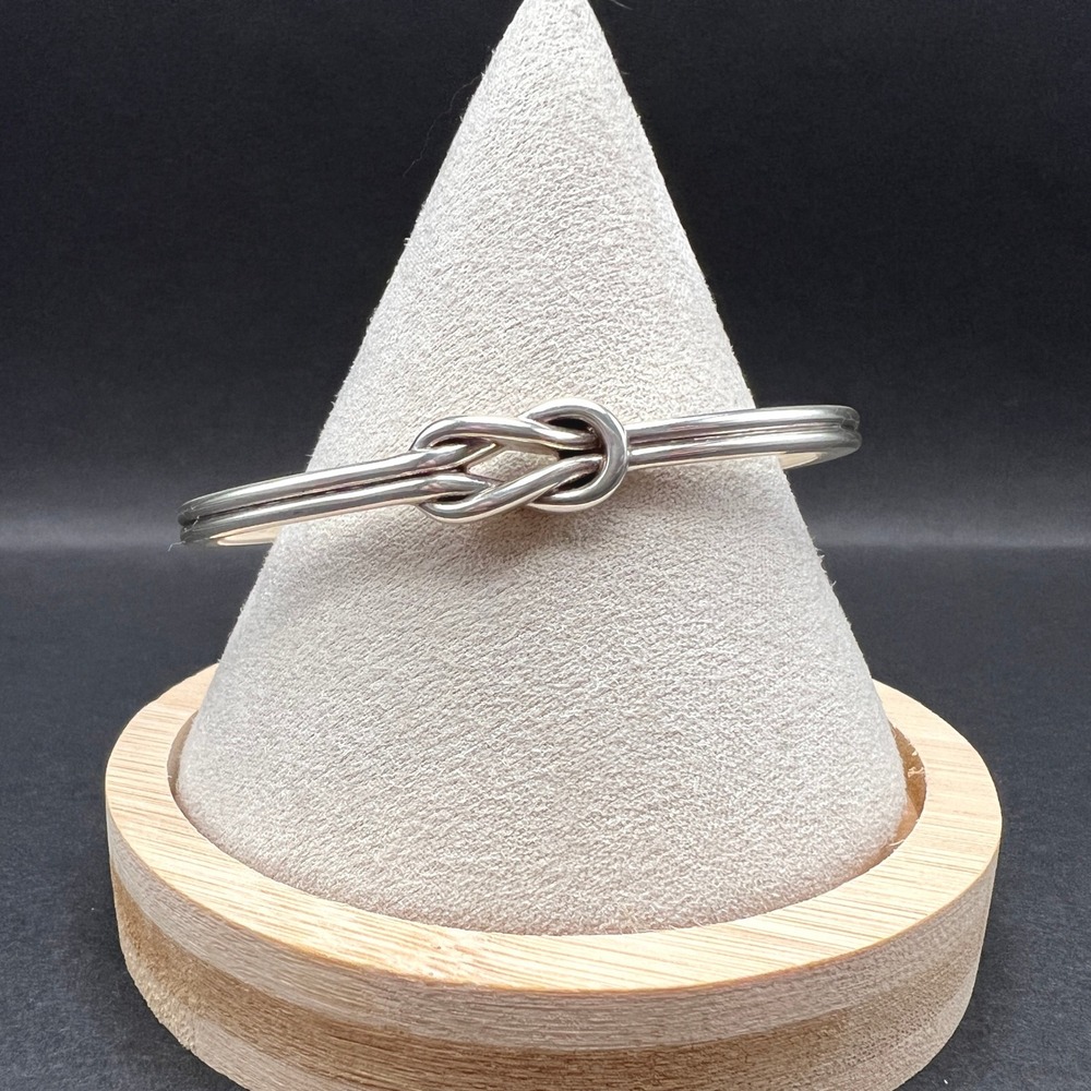 Brighton Interlok Harmony Bar Bracelet Silver Plated Love Knot Bangle Cuff